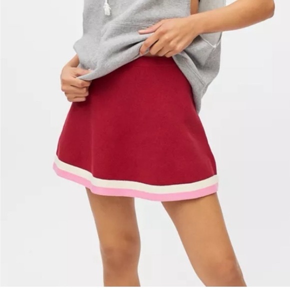 🤍🩷❤️Red&Pink Striped Cheer On Knit Valentines Preppy 90s Mini Skirt ❤️🩷🤍 - Picture 3 of 8